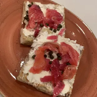 Lox on focaccia since they were out of bagels.