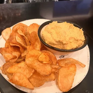 Chips with hummus