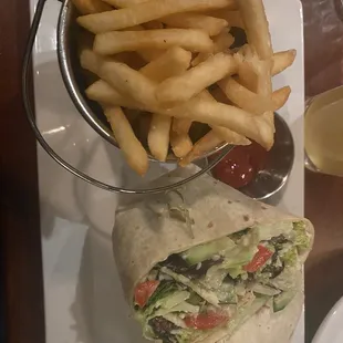 Caesar Salad wrap with fries