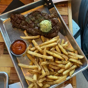 Ribeye Steak with fries