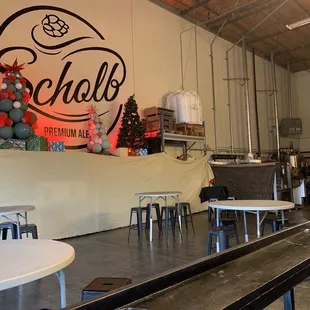 Half of indoor seating area.