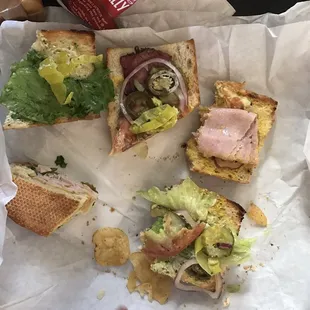 a sandwich and chips