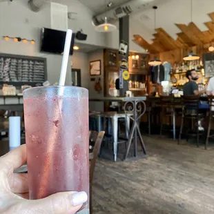 The &quot;Hall Pass&quot; gin, muddled blackberries &amp; soda