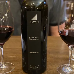 Brought in a one my favorites from home, 2017 Justin Tempranillo