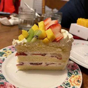 a piece of cake on a plate