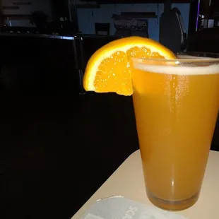 a glass of orange juice