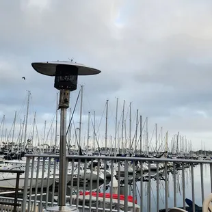 a view of a marina with boats