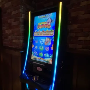 a slot machine with neon lights