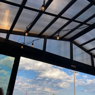 a view of the harbor from inside the restaurant