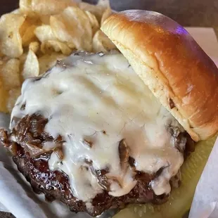 Mushroom and Swiss Burger was the special and it was delicious!