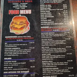 Food menu
