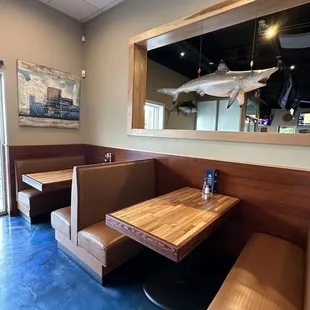 a view of the dining area