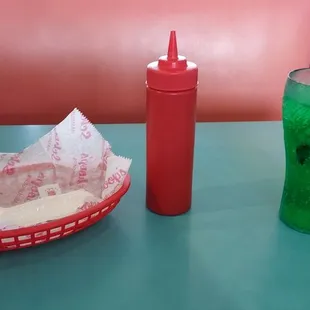 CONDIMENTS AND GREEN RIVER SODA