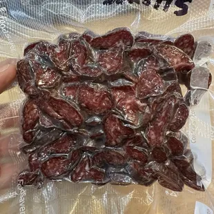 Homemade dried sausage. 2 to 1 venison and pork.