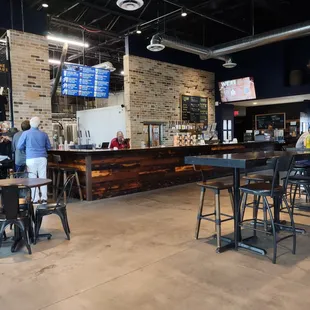 about half the bright &amp; spacious tap room