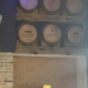 a barrel display in the corner