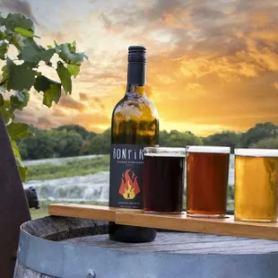 Craft beer from our brewery, Schram Haus, available in the tasting room.