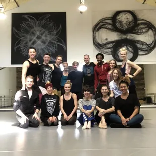 The American in Paris tour dancers in morning class at Schramel Conservatory