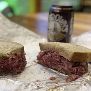 The lower east side, corned beef sandwich with brown mustard. Tops!