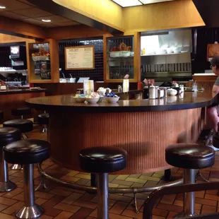 a man sitting at the counter