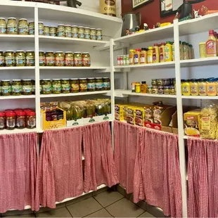 Condiments, pickled items, pastas