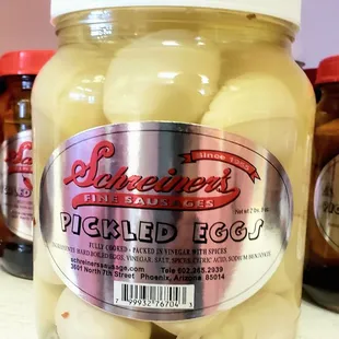 Very large jar of pickled eggs