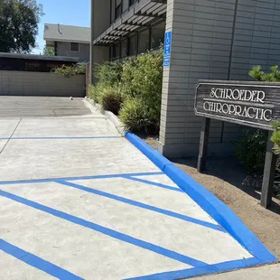 A large, private parking lot is provided for you on the south side of the building, off of Fresno Street.