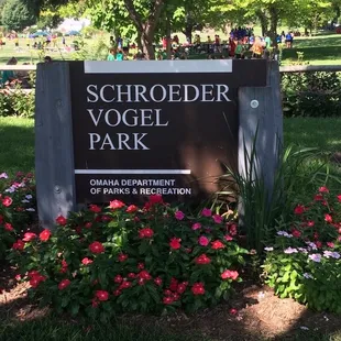 Sign by park