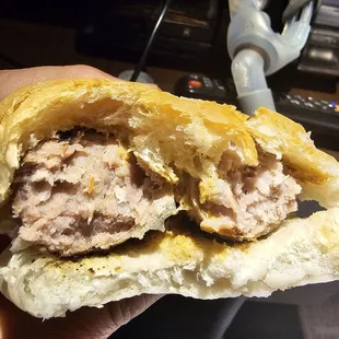 a half eaten sandwich