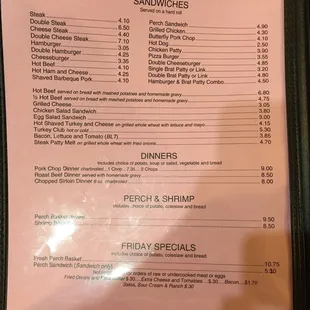 menu