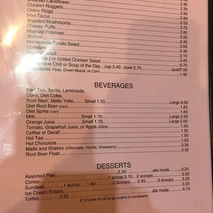 menu