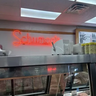 Inside of meat market.