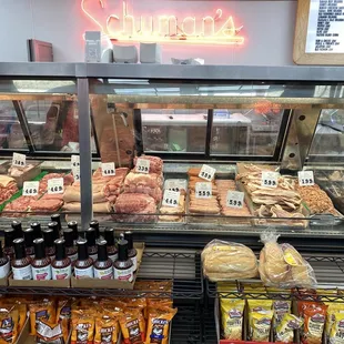 a display of meat products