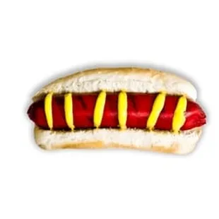 a hot dog with mustard and ketchup