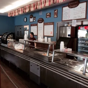 The serving counter.