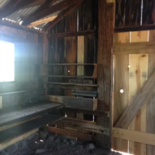 Machine shop inside barn