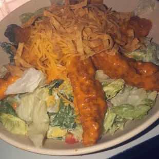 Buffalo chicken salad / no onions or bacon.