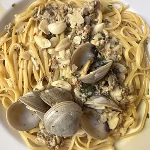 Linguine with white clam sauce