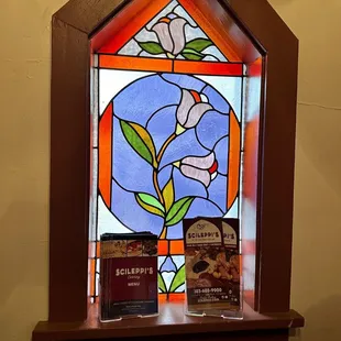 Stained glass window entry