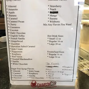 The syrup brands they use are previsto and da Vinci. A few flavors may contain gluten so do your research before you order.