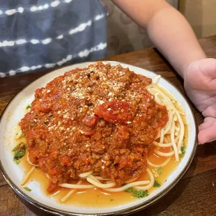 Kids spaghetti&apos;s. Huge serving.