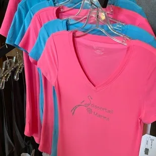 Bright and moisture wicking women's shirts.