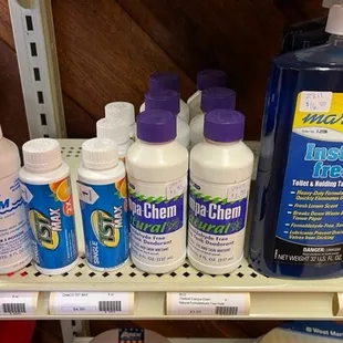 Need a good smelling tank - come get toilet chems from us.  Sam can offer your good advice too.