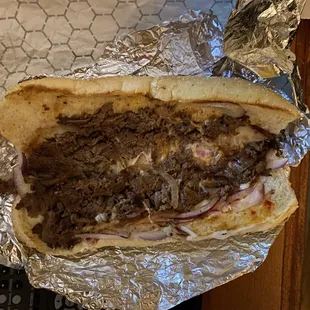 My Cheesesteak sub as served