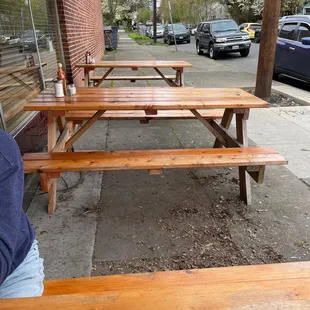 Great outdoor seating that is dog friendly!