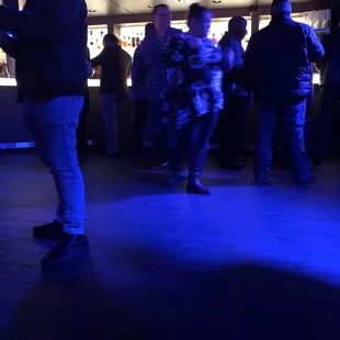 a group of people playing a video game