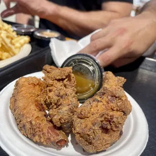 Chicken tenders $15 per this plate, overpriced but tasty