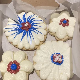 Decorated sugar cookies both small and large