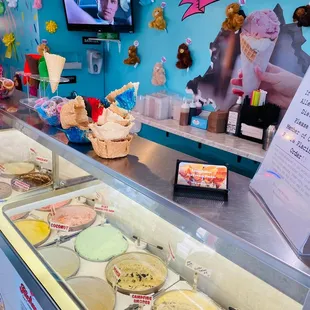 a display of ice cream cones