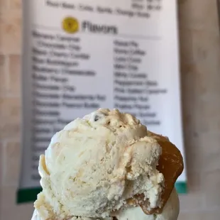 a cone of ice cream